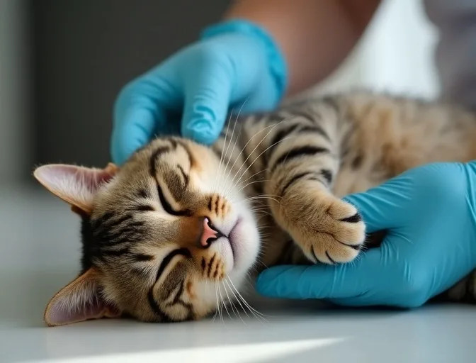 Specialist carefully handling a deceased cat with dignity in Springbank